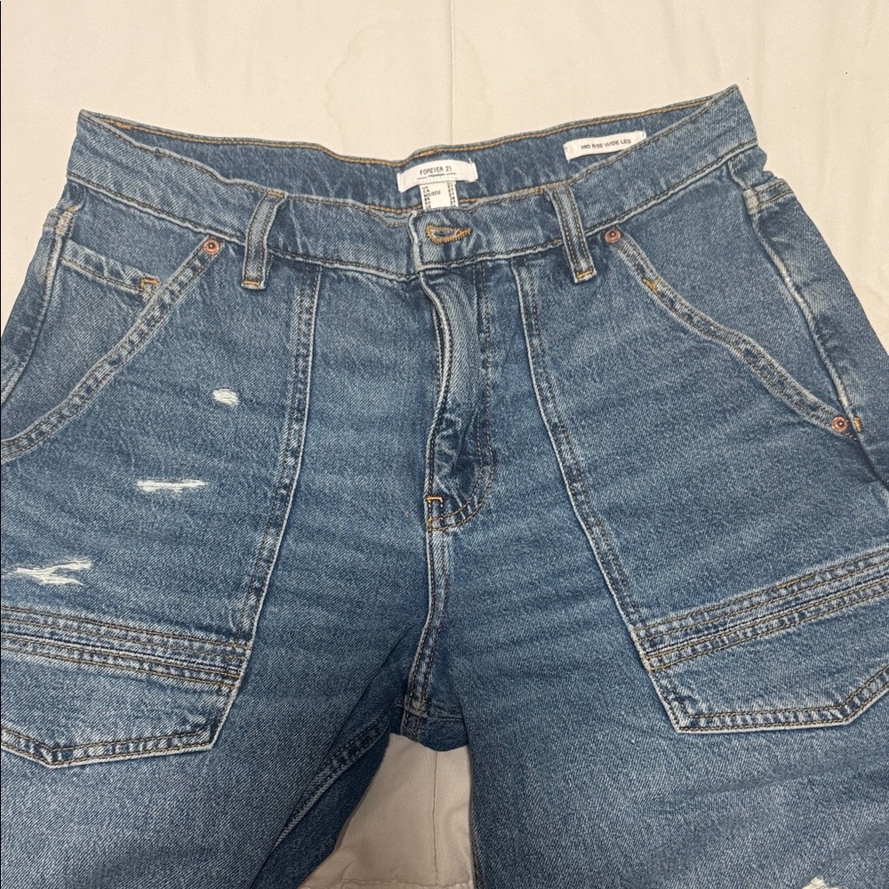 Zara Relaxed Fit Blue Jeans wide leg